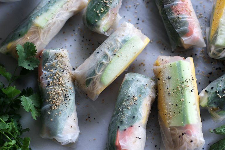 Fresh Salad Rolls with Spicy GingerPeanut Dipping Sauce Wu Haus