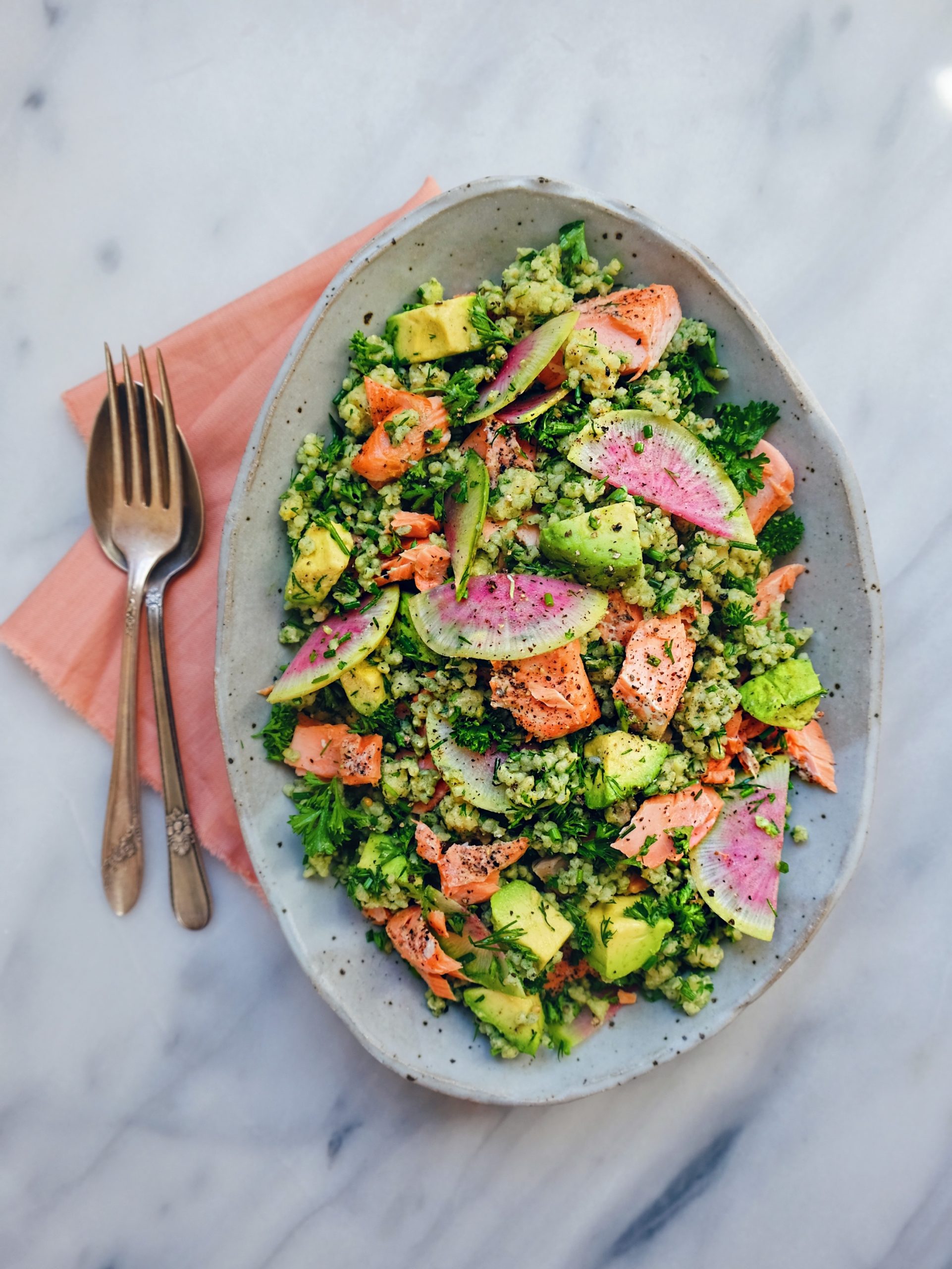 wu haus salmon millet supergreen salad recipe