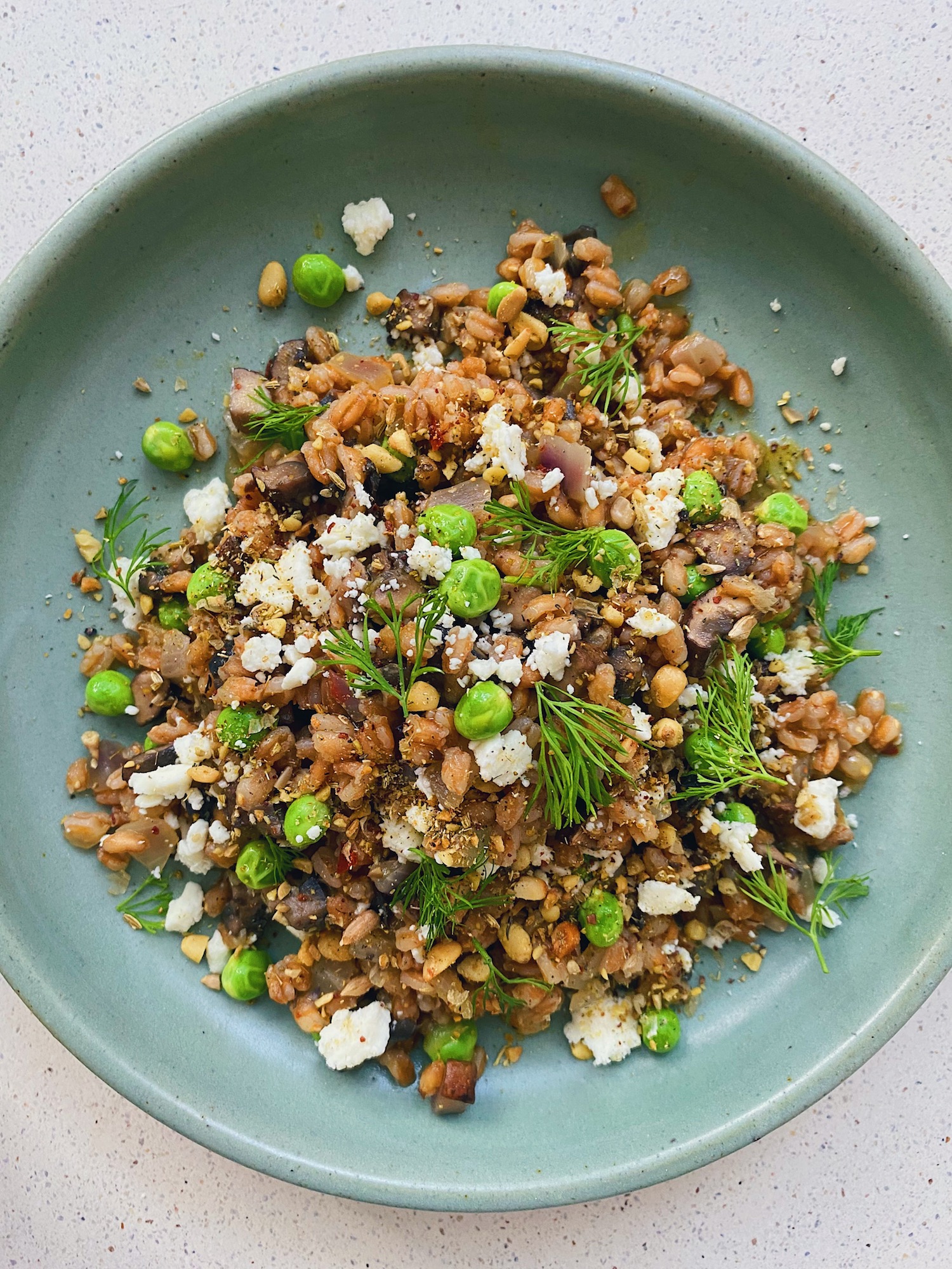 wu-haus-recipe-farro-risotto-feta-mushroom-pea