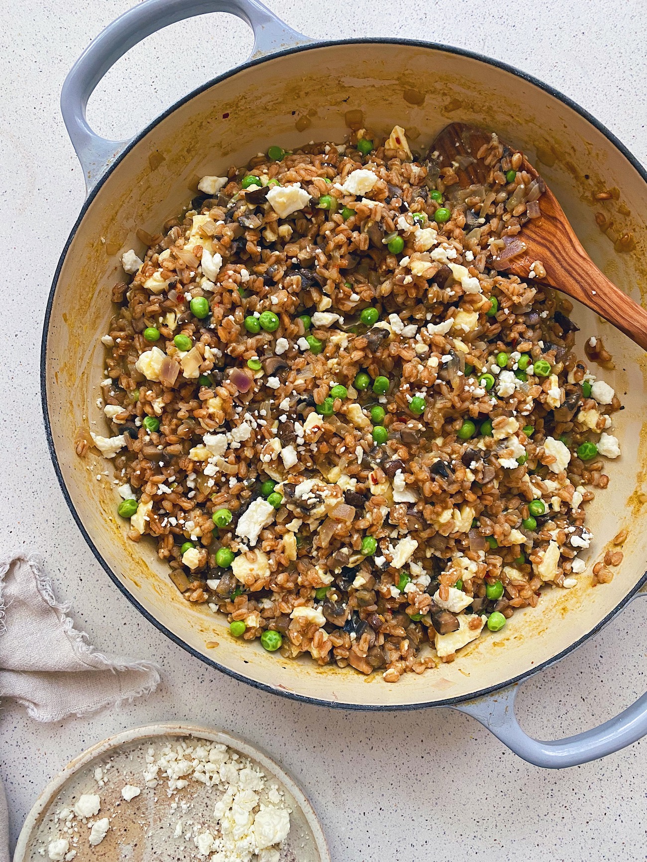 wu-haus-recipe-farro-risotto-feta-mushroom-pea